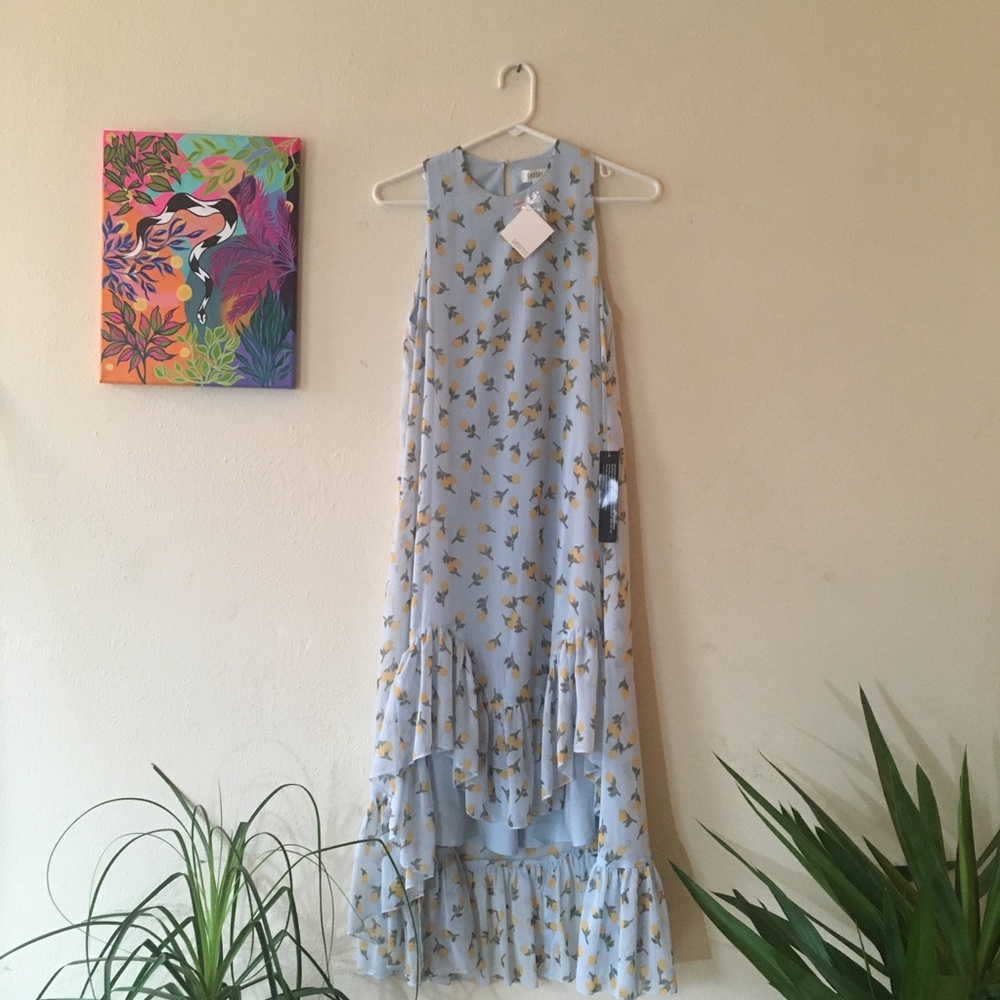 Ghospell Midi Dress with Ruffle Hem